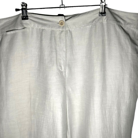 Eileen Fisher Women's Ivory  Linen Silk Trousers Size XL - Picture 4 of 10